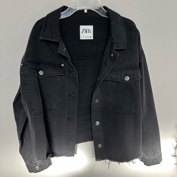 Zara Jackets & Coats Zara Black Denim Oversized Jacket Poshmark